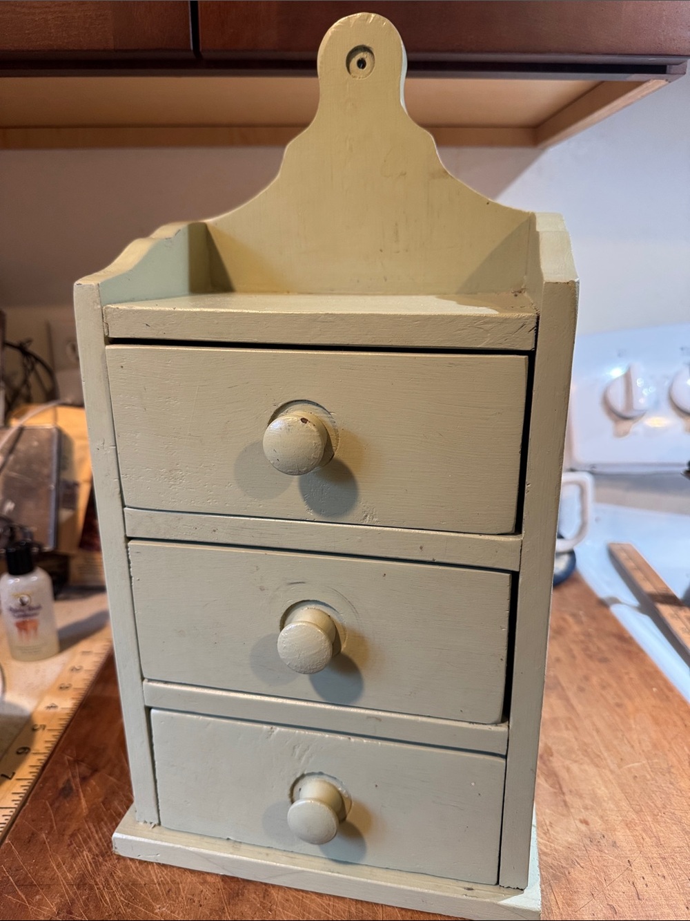 Vintage sage green 3 drawer cabinet